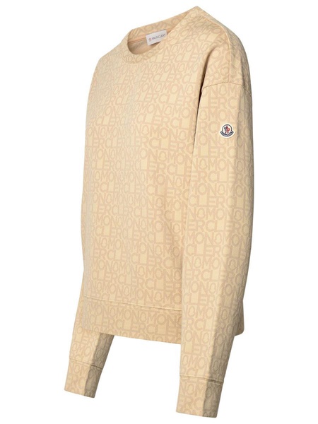 Moncler Beige Cotton Blend Sweatshirt Woman