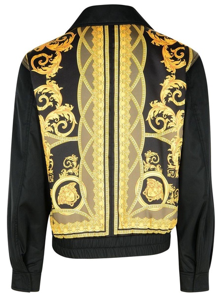 Versace Bomber Jacket In Black Polyamide Man