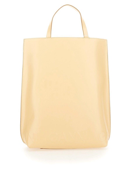 Ganni Buttercream Banner Tote Bag