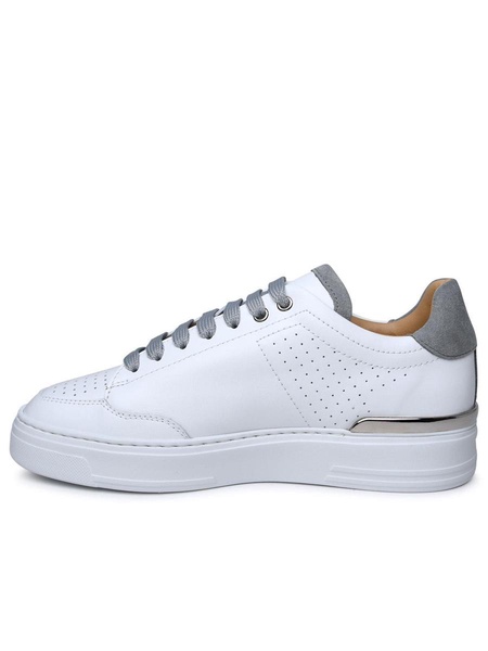 Philipp Plein White Leather Sneakers