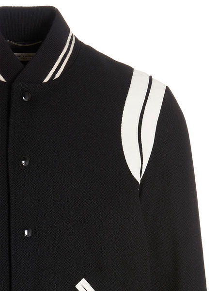 Saint Laurent Teddy Casual Jackets, Parka White/Black