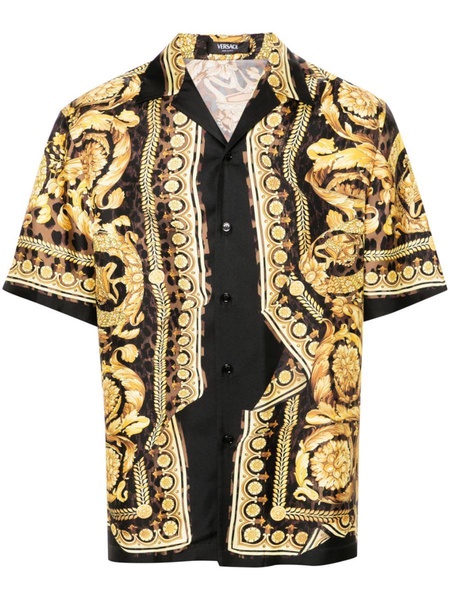 Versace Silk Baroque Short-Sleeve Shirt