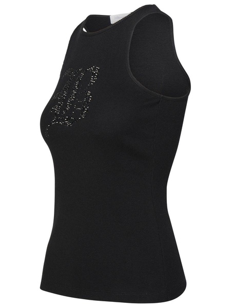 Blumarine Black Cotton Tank Top Woman