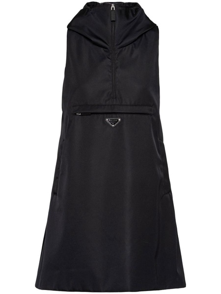 Prada Triangle Logo Hooded Minidress