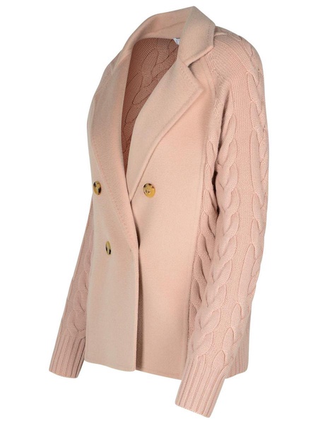 Max Mara 'Micio' Pink Wool Blend Cardigan Woman