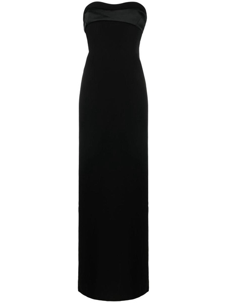 high-slit strapless tube gown