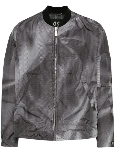 M44 Label Group Crinkle Bomber Jacket With Graphic Print