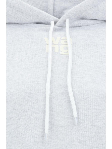 Alexander Wang Puff Logo Hoodie In Structured Terry