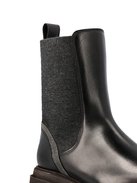 Embellished leather Chelsea boots