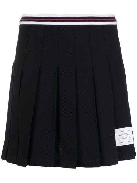 pleated cotton miniskirt