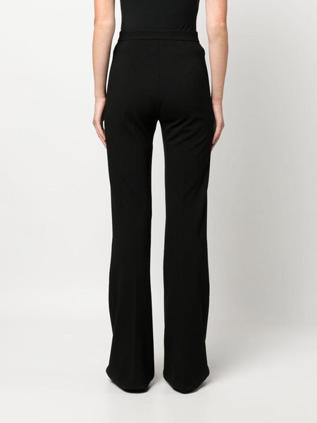 Black High-waisted Flare Pants In Viscose Blend Woman