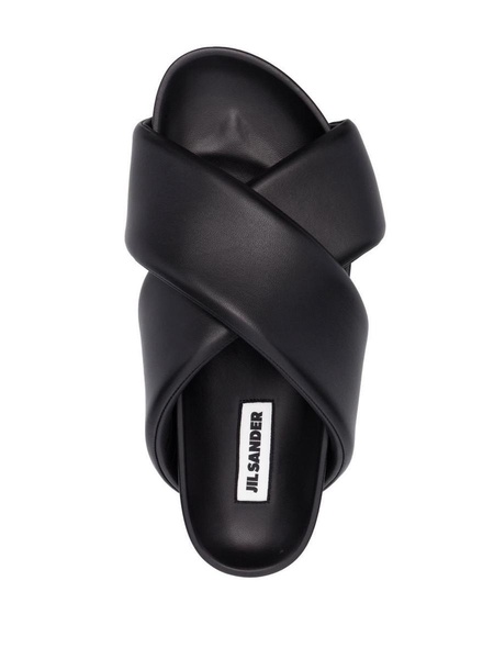 crossover-straps leather sandals 