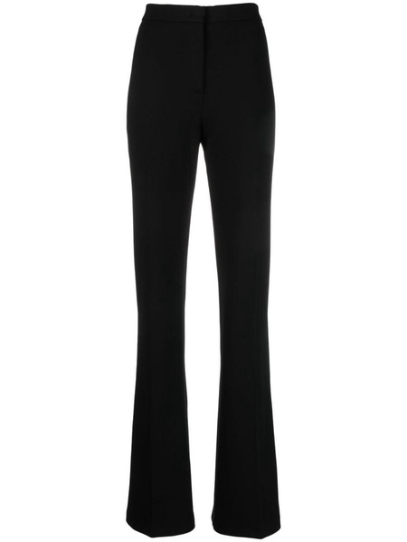 Black High-waisted Flare Pants In Viscose Blend Woman