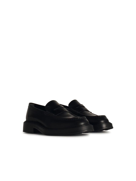 Tod's Black Leather Loafers Man