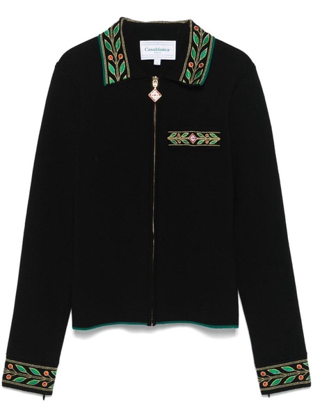 Casablanca Wool Laurel Cardigan With Embroidery