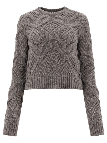 Sportmax "Narvel" Diamond-Knit Crewneck Sweater