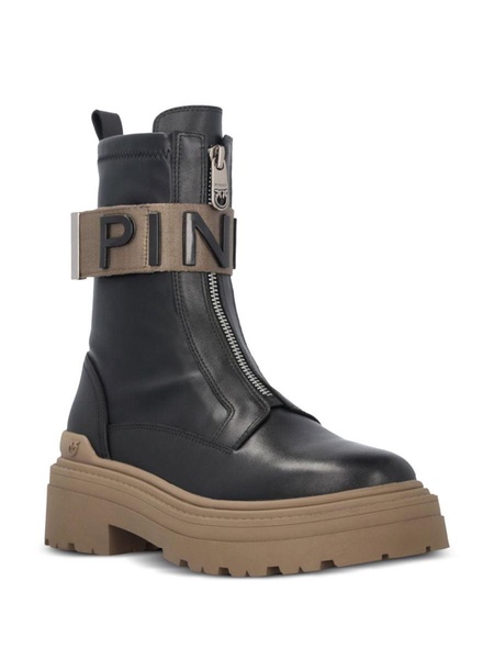 Mia logo-strap ankle boots