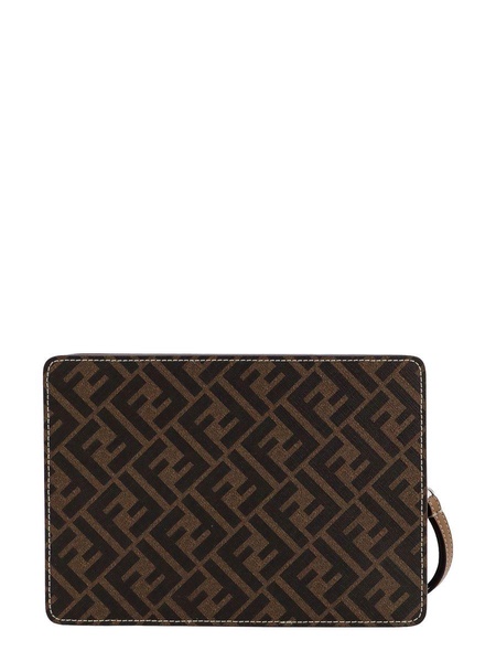 Fendi Logo Detailed Square Clutch Bag