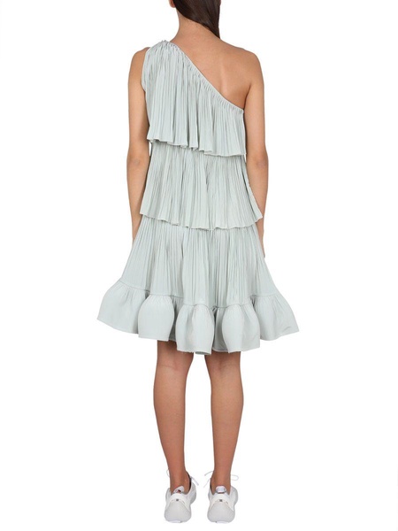 pleated one-shoulder dress