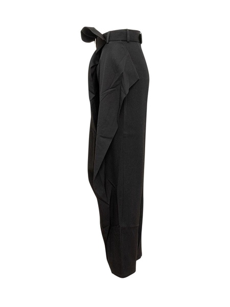 JW ANDERSON High-Waist Wide-Leg Black Wool Trousers