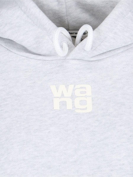 Alexander Wang Puff Logo Hoodie In Structured Terry