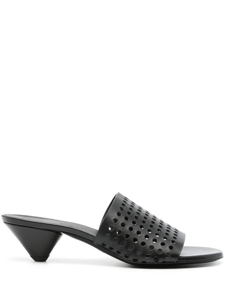 50mm perforated leather mules