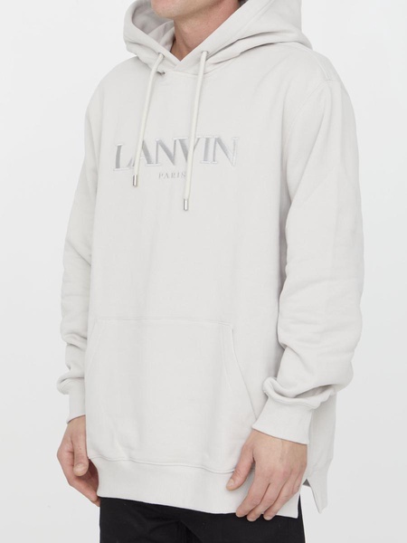 logo-embroidered fleece hoodie