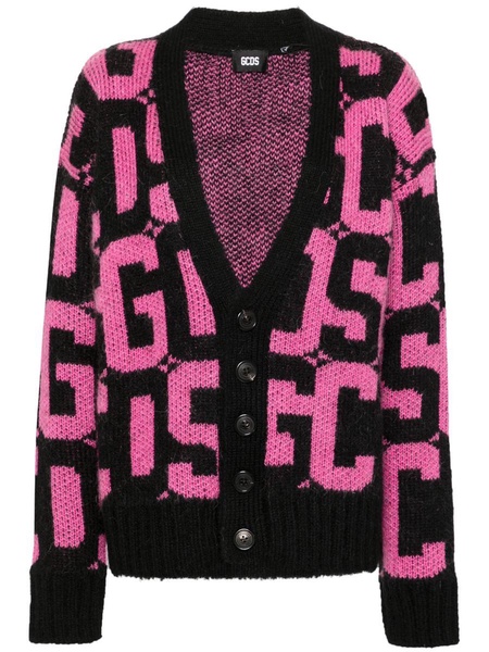 monogram-pattern cardigan