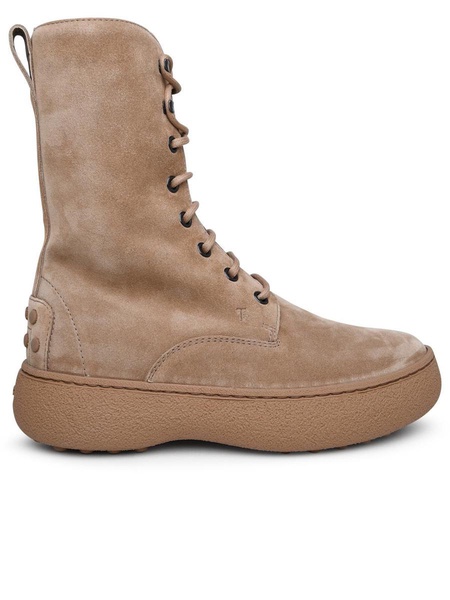 Tod's Beige Suede Ankle Boots Woman