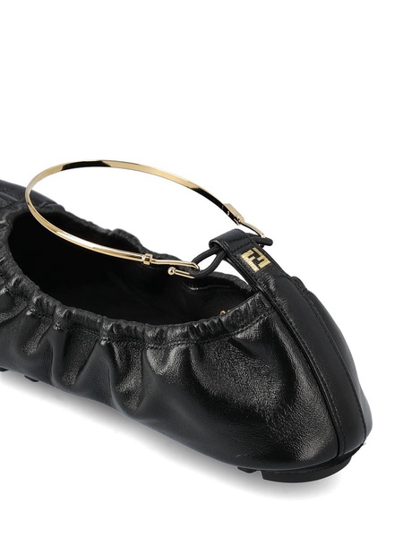 FENDI Filo Leather Ballerina Flat