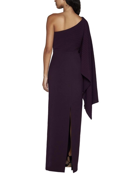 Lillia asymmetric pleated maxi dress