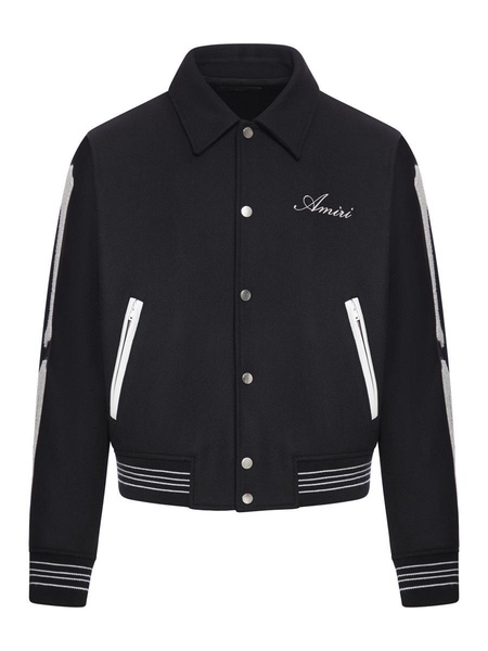 Logo Embroidered Bone Jacket