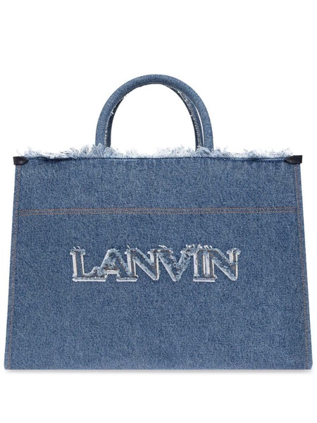 logo-embroidered tote bag