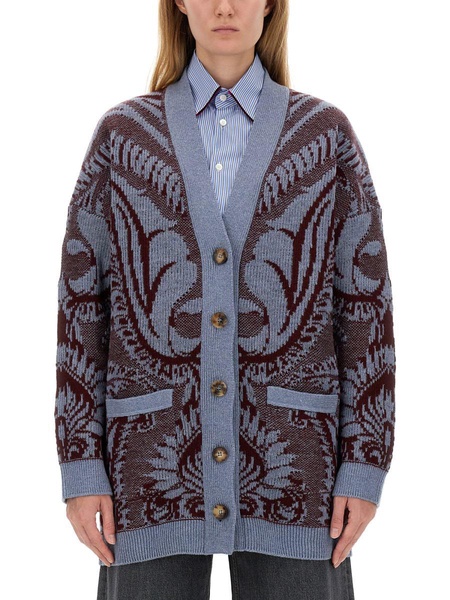 Etro Jacquard Wool Cardigan