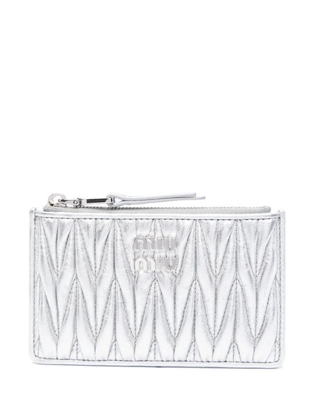 Miu Miu Logo-Plaque Quilted Wallet