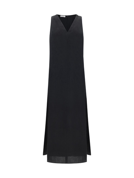 Brunello Cucinelli V-Neck Sleeveless Maxi Dress