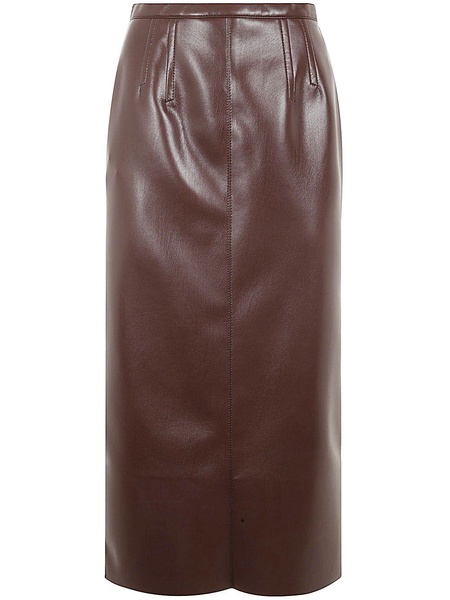 LONG LEATHER EFFECT SKIRT