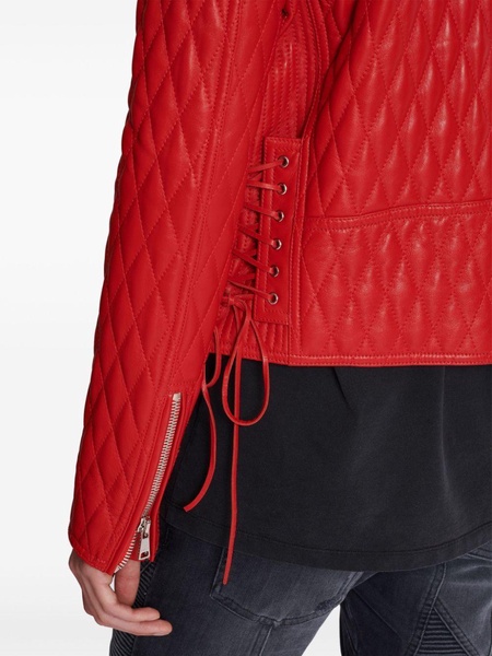 Balmain Quilted Lambskin Biker Jacket Clothing