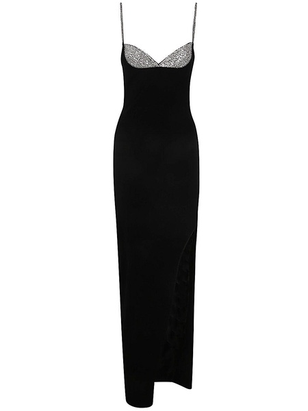 Balmain Thin Strap Knit Long Slit Dress Clothing