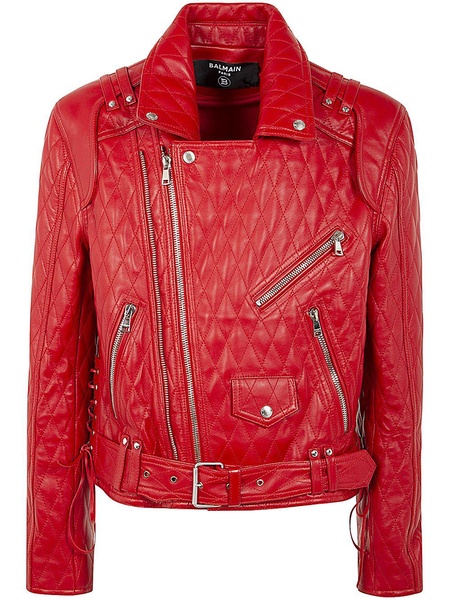 Balmain Quilted Lambskin Biker Jacket Clothing