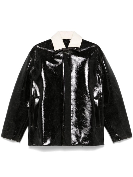 GLASS EFFECT COATED WOOL JACKET