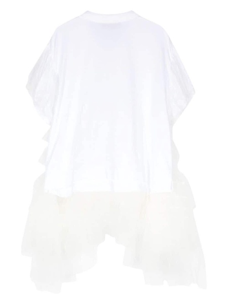 Simone Rocha Puff Sleeve Tulle Frill Polo Shirt Clothing