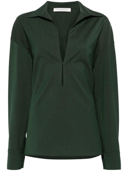 GREEN WOOL SHIRT