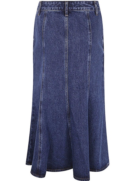 FLARED DENIM MIDI SKIRT