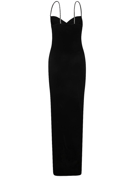 Balmain Thin Strap Knit Long Slit Dress Clothing