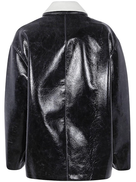 GLASS EFFECT COATED WOOL JACKET