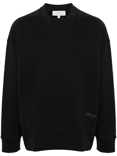 FLEECE BACK JERSEY CREW NECK WITH LOGO