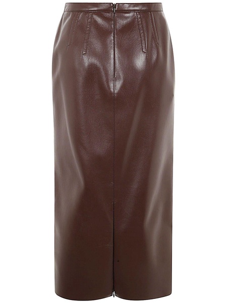 LONG LEATHER EFFECT SKIRT