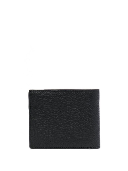 grained-leather bi-fold wallet