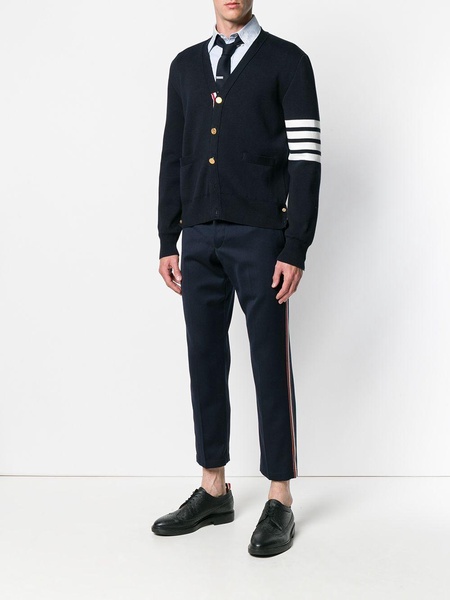 Thom Browne Milano Stitch V Neck Cardigan In Cotton Crepe Clothing